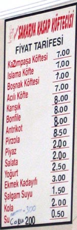 Kasap Kofte Fiyatlar